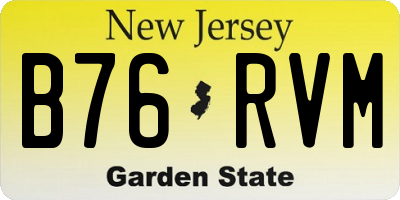 NJ license plate B76RVM