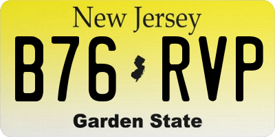 NJ license plate B76RVP