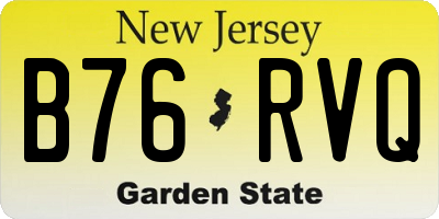 NJ license plate B76RVQ