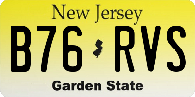 NJ license plate B76RVS