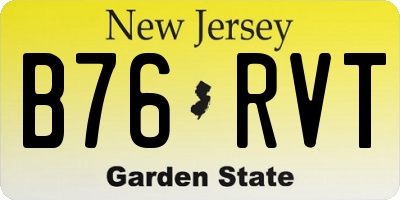 NJ license plate B76RVT