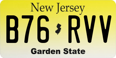 NJ license plate B76RVV