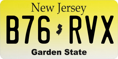 NJ license plate B76RVX