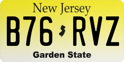 NJ license plate B76RVZ