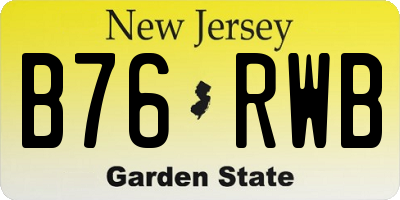 NJ license plate B76RWB