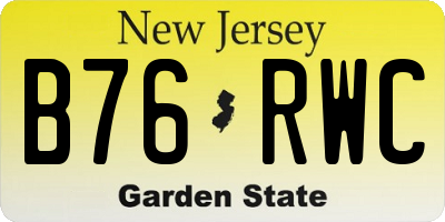 NJ license plate B76RWC