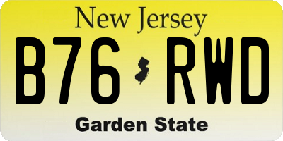 NJ license plate B76RWD