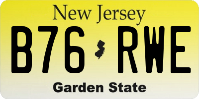 NJ license plate B76RWE