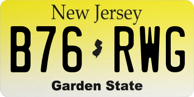 NJ license plate B76RWG