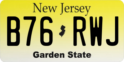 NJ license plate B76RWJ