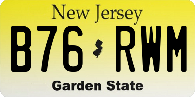 NJ license plate B76RWM