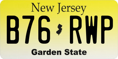NJ license plate B76RWP