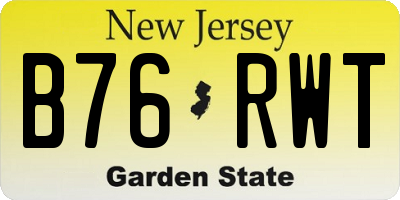 NJ license plate B76RWT