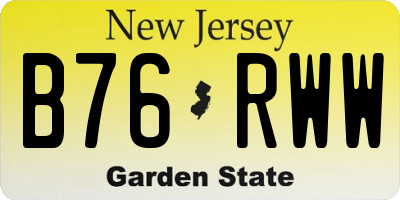 NJ license plate B76RWW