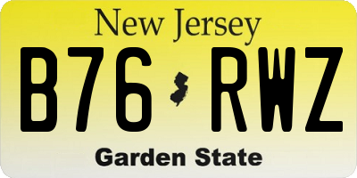 NJ license plate B76RWZ