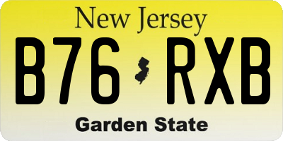 NJ license plate B76RXB