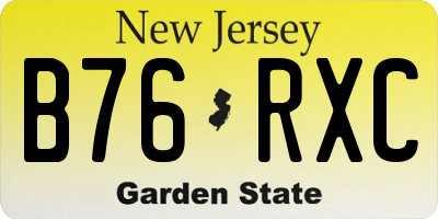 NJ license plate B76RXC