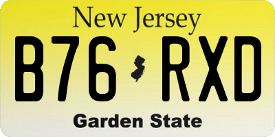 NJ license plate B76RXD