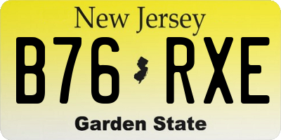 NJ license plate B76RXE