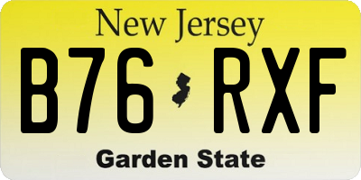 NJ license plate B76RXF