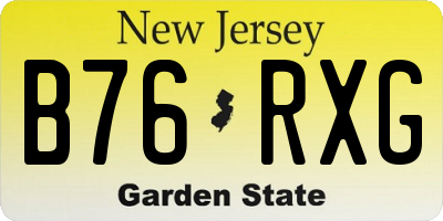 NJ license plate B76RXG