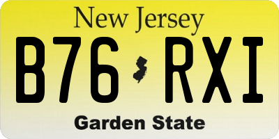 NJ license plate B76RXI