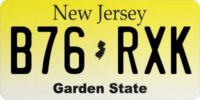 NJ license plate B76RXK