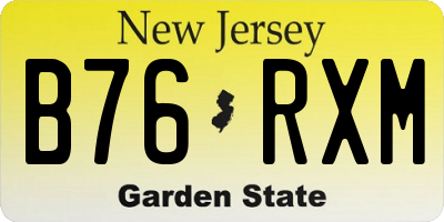 NJ license plate B76RXM