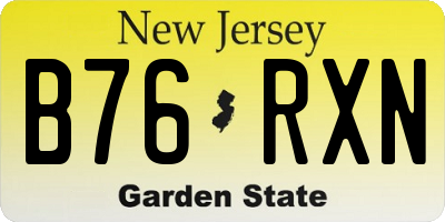 NJ license plate B76RXN