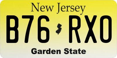 NJ license plate B76RXO