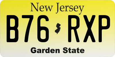 NJ license plate B76RXP