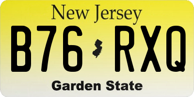 NJ license plate B76RXQ