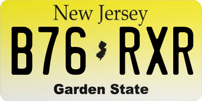 NJ license plate B76RXR