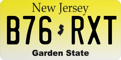 NJ license plate B76RXT