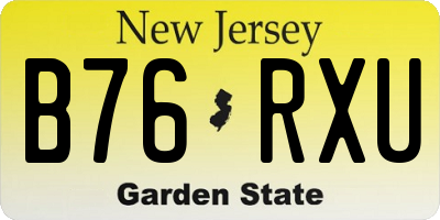 NJ license plate B76RXU