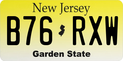 NJ license plate B76RXW