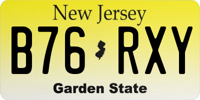 NJ license plate B76RXY