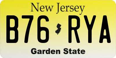 NJ license plate B76RYA