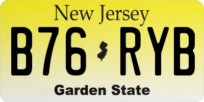 NJ license plate B76RYB