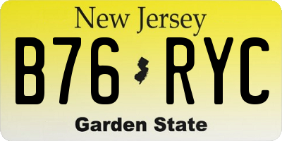 NJ license plate B76RYC