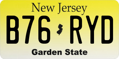 NJ license plate B76RYD