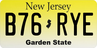NJ license plate B76RYE