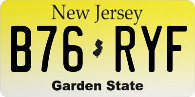 NJ license plate B76RYF