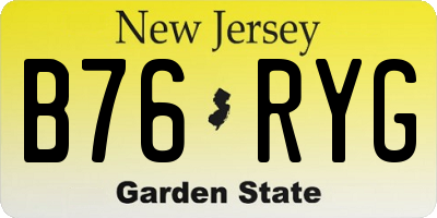 NJ license plate B76RYG