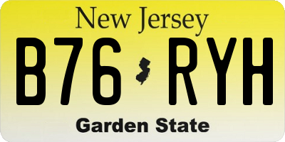 NJ license plate B76RYH