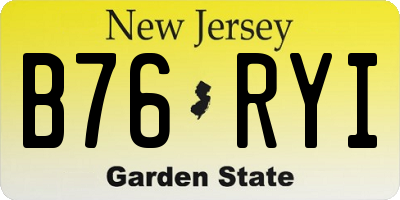 NJ license plate B76RYI