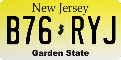 NJ license plate B76RYJ
