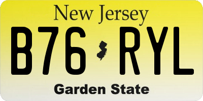 NJ license plate B76RYL