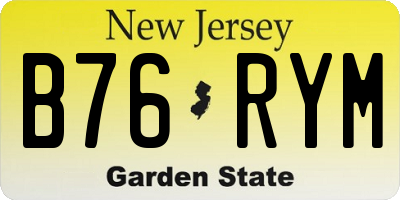 NJ license plate B76RYM