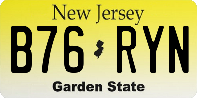 NJ license plate B76RYN
